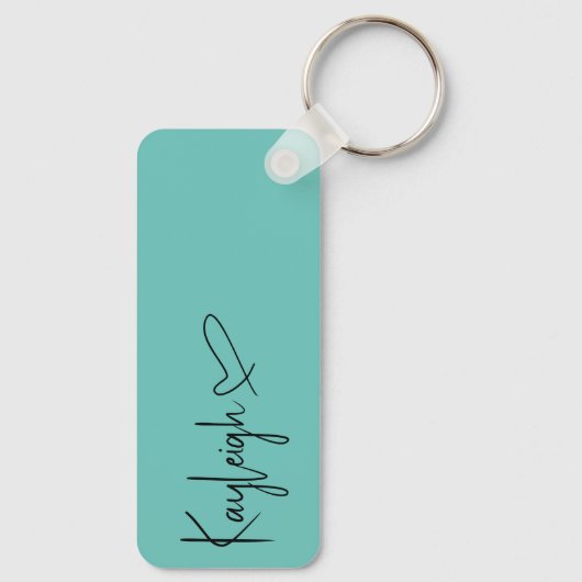 Name für Schwarz-Minze-Skripte mit Herz-Schlüsselk Schlüsselanhänger (Rückseite)