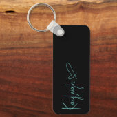 Name für Schwarz-Minze-Skripte mit Herz-Schlüsselk Schlüsselanhänger (Vorderseite)
