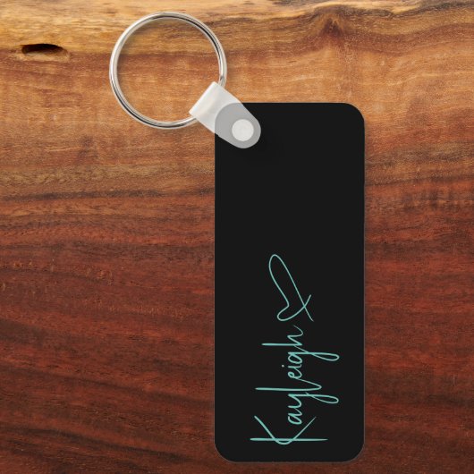 Name für Schwarz-Minze-Skripte mit Herz-Schlüsselk Schlüsselanhänger (Vorderseite)