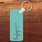 Name für Schwarz-Minze-Skripte mit Herz-Schlüsselk Schlüsselanhänger (Rückseite)