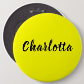 Name für Schwarze Personalisierung | Neongelbe Far Button (Vorne & Hinten)