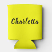 Name für Schwarze Personalisierung | Neongelbe Far Dosenkühler (Rückseite)