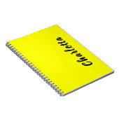 Name für Schwarze Personalisierung | Neongelbe Far Notizblock (Rechte Seite)