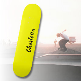 Name für Schwarze Personalisierung | Neongelbe Far Skateboard