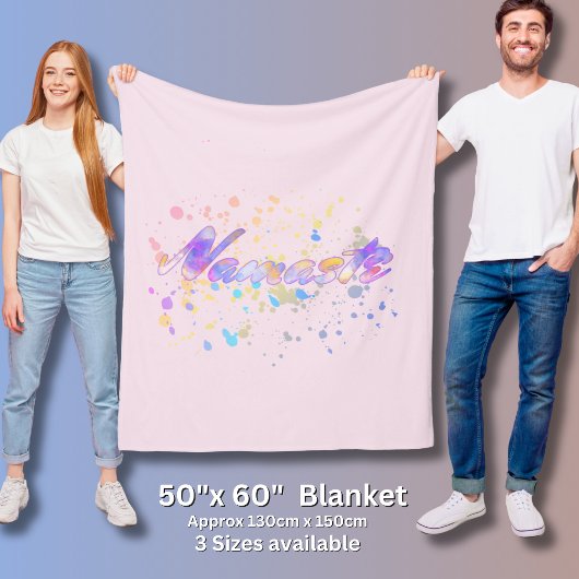 Name für Yoga Watercolor Pink Mauve Yellow Blue Fleecedecke