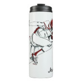 Name-Fußball-Spielertrommel Thermosbecher (Vorderseite)