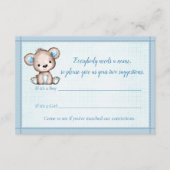 Name Game Niedlich Brown Bear Boy Baby Shooting Ga Begleitkarte (Vorderseite)