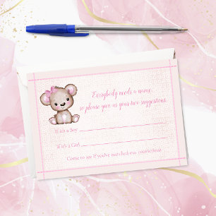 Name Game Niedlich Brown Bear Girl Shooting Game Begleitkarte