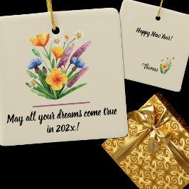 Name, ganzjähriges Display, 2026 Neujahr Keramikornament