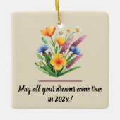 Name, ganzjähriges Display, 2026 Neujahr Keramikornament (Vorderseite)