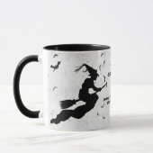 Name & Geburtsname Halloween Hexe - Schwarz & Wei Tasse (Links)