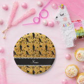 Name Gelben Glitzer Feld Hockey Herzen Bug Pappteller (Party)