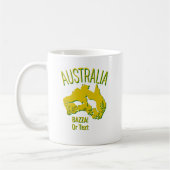 Name Gelbes grünes Australien Karte mit Kangaroos  Kaffeetasse (Links)