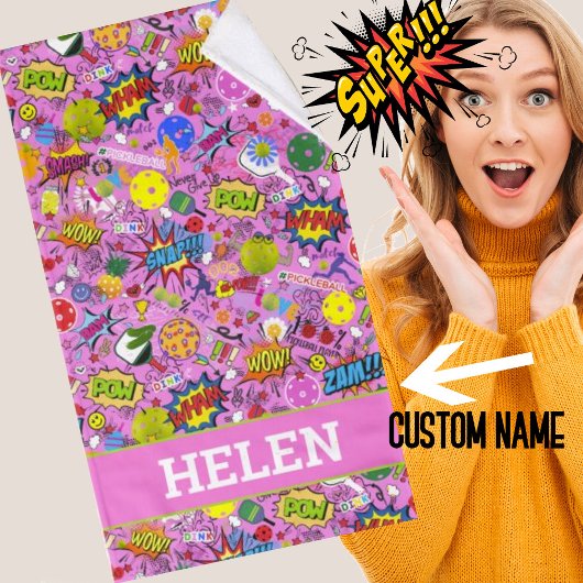 Name 😍 gemischten Pickleball pink Handtuch