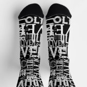 Name Gemusterte schwarze Crew Socken (Oben)