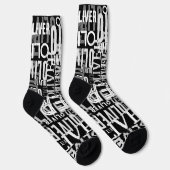 Name Gemusterte schwarze Crew Socken (Rechts)
