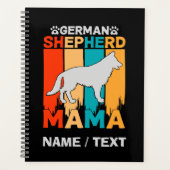 Name German Shepherd MAMA, Blue Brown on Black Planer (Vorderseite)