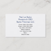 Name-Geschäfts-Karten LLC-Geschäfte Visitenkarte (Rückseite)