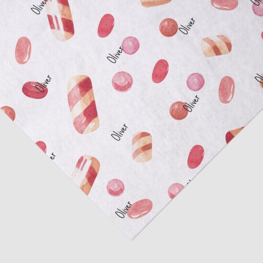 Name, Gewebepapier (3) Valentine Candy Muster Seidenpapier (Detail)