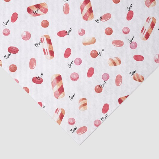 Name, Gewebepapier (3) Valentine Candy Muster Seidenpapier (Ausschnitt)