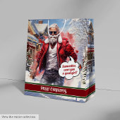 Name Gift Bags Handsome Santa Holiday Keepsake Mittlere Geschenktüte