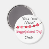 Name | Girly Happy Galentine's Day 2.25-in Round Magnet (Vorderseite/Rückseite)