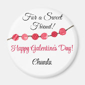 Name | Girly Happy Galentine's Day 2.25-in Round Magnet (Vorne)
