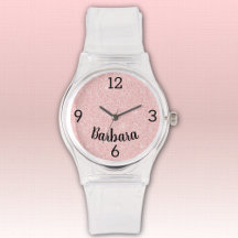 Name, Girly Pink Glitzer Silicone Schnalle