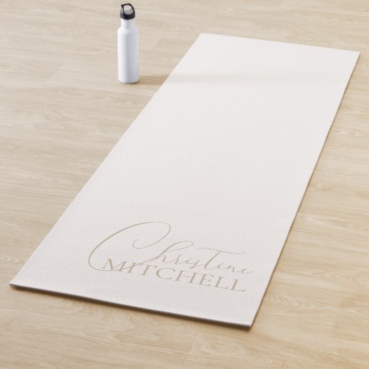 Name Girly Schrift Elfenbein Yogamatte (Beispiel)