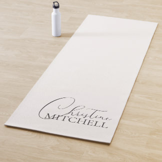 Name Girly Schrift Weiß Yogamatte