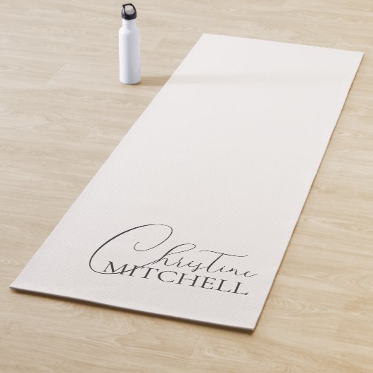 Name Girly Schrift Weiß Yogamatte (Beispiel)