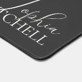 Name Girly Script Black Schreibtischunterlage (Ecke)