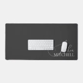 Name Girly Script Black Schreibtischunterlage (Tastatur & Maus)