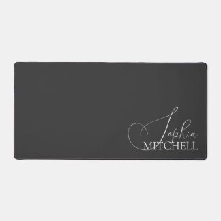 Name Girly Script Black Schreibtischunterlage
