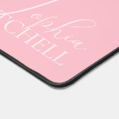 Name Girly Script Pink Schreibtischunterlage (Ecke)