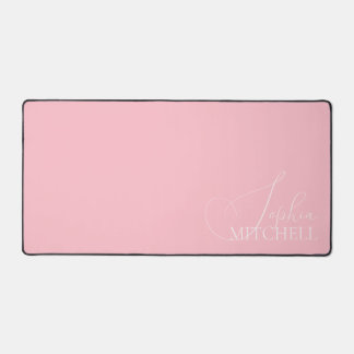 Name Girly Script Pink Schreibtischunterlage