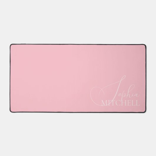 Name Girly Script Pink Schreibtischunterlage (Vorderseite)