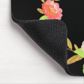 Name Giro Orange & Pink Floral Mousepad (Ecke)