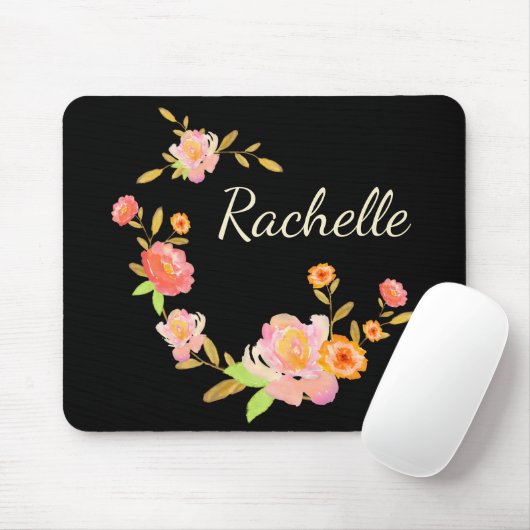 Name Giro Orange & Pink Floral Mousepad (Mit Mouse)