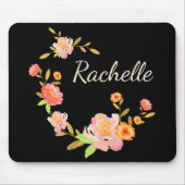 Name Giro Orange & Pink Floral Mousepad (Vorne)