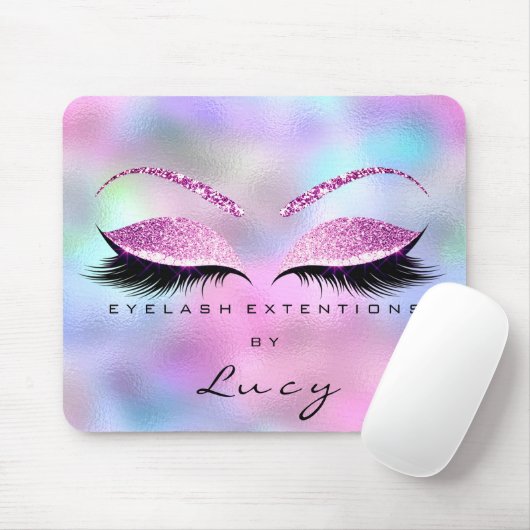 Name Glitzer Makeup Beauty Studio Lash Pink Blue Mousepad (Mit Mouse)