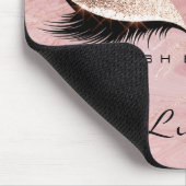 Name Glitzer Makeup Beauty Studio Lash Pink Marmor Mousepad (Ecke)