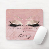 Name Glitzer Makeup Beauty Studio Lash Pink Marmor Mousepad (Mit Mouse)