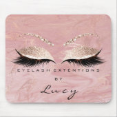 Name Glitzer Makeup Beauty Studio Lash Pink Marmor Mousepad (Vorne)