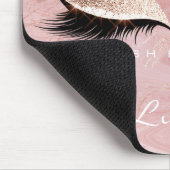 Name Glitzer Makeup Beauty Studio Lash Pink Marmor Mousepad (Ecke)