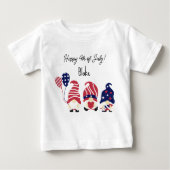 Name, Gnomes, 4. Juli Neugeborene bis 24. Juli Jer Baby T-shirt (Vorderseite)