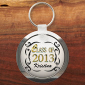 Name Gold & Black Decorative Grad Schlüsselanhänge Schlüsselanhänger (Vorderseite)