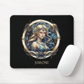 Name Gold Blue Celestial Zodiac Sun Sign Virgo Mousepad (Mit Mouse)