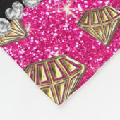 Name Gold Diamant Neon Hot Pink Glitzer Fleecedecke (Ecke)