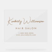 Name Gold Signature Script Acrylschild (Vorderseite)